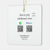 Paypal CashappスキャンしてQRを支払う追加ビジネス名lo セラミックオーナメント (左)