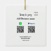 Paypal CashappスキャンしてQRを支払う追加ビジネス名lo セラミックオーナメント (裏面)