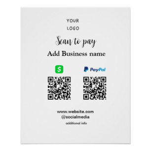 Paypal CashappスキャンしてQRを支払う追加ビジネス名lo ポスター