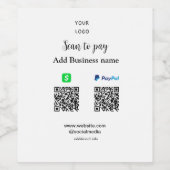 Paypal CashappスキャンしてQRを支払う追加ビジネス名lo ワインラベル (シングルラベル)
