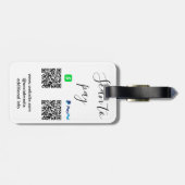 Paypal Cashapp QRコードで支払う ビジネス名ロゴ追加 ラゲッジタグ (裏面横)