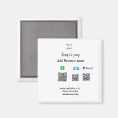 Paypal Cashapp Venmo スキャン支払いQRコード ビジネス追加 マグネット (正面/裏面)