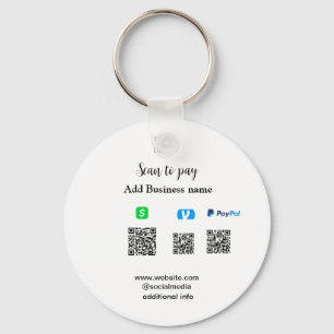 Paypal Cashapp Venmo QRコードでビジネスへの支払い キーホルダー
