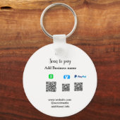 Paypal Cashapp Venmo QRコードでビジネスへの支払い キーホルダー (裏面)