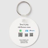 Paypal Cashapp Venmo QRコードでビジネスへの支払い キーホルダー (裏面)