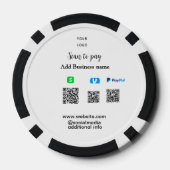 Paypal Cashapp Venmo QRコードでビジネスへの支払い ポーカーチップ (裏面)