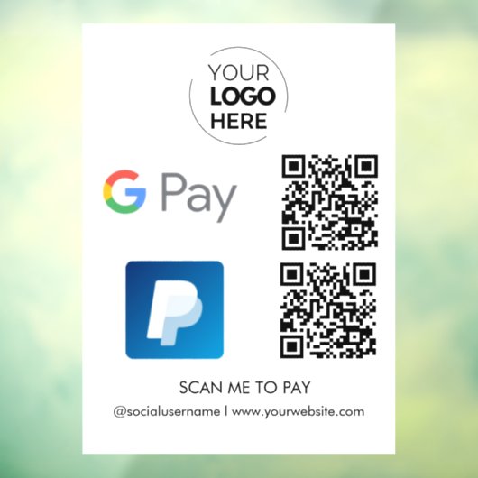 Paypal Google Pay QRコード支払 |スキャンして支払う ウィンドウサイン (シート3)
