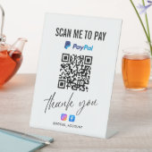 PAYPAL QRコードスキャンでお礼を支払う 台座サイン (インサイチュ)