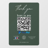 Paypal QRコードロゴありがとうお支払いにスキャン ウィンドウサイン (シート)