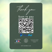 Paypal QRコードロゴありがとうお支払いにスキャン ウィンドウサイン (シート3)