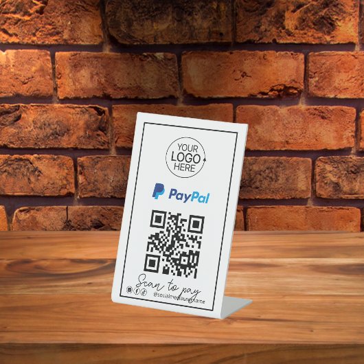 PayPal QRコード支払ロゴスクリプトソーシャルメディア 台座サイン
