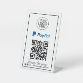 PayPal QRコード支払ロゴスクリプトソーシャルメディア 台座サイン (正面)