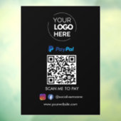 Paypal QRコード支払 |スキャンして黒に支払う ウィンドウサイン (シート3)
