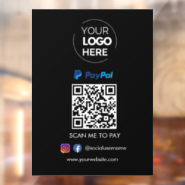 Paypal QRコード支払 |スキャンして黒に支払う ウィンドウサイン