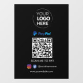 Paypal QRコード支払 |スキャンして黒に支払う ウィンドウサイン (シート)