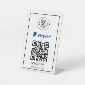 PayPal QRコード決済ロゴ非接触型 台座サイン (正面)