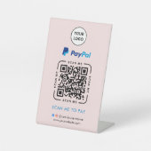 Paypal QRコード決済 | ビジネスロゴをスキャンして支払う 台座サイン (正面)
