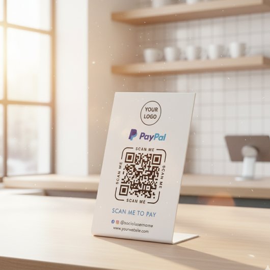 PayPal QRコード決済 | ビジネスロゴをスキャンして支払う 台座サイン