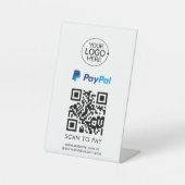 PayPal QRコード非接触支払い追加ロゴ 台座サイン (正面)