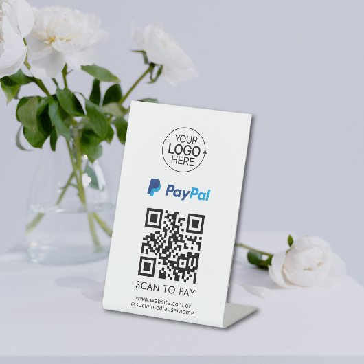PayPal QRコード非接触支払い追加ロゴ 台座サイン