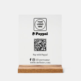 PayPal QRコード | オーダーメイドのスキャン・トゥ・ペイ ビジネス ロゴ アクリルサイン