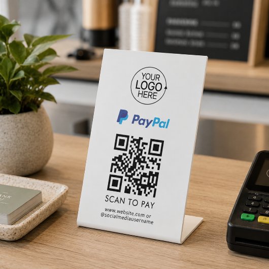 PayPal QRコード 非接触型決済 ロゴ追加 台座サイン