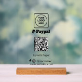 PayPal QR Code | Custom Scan-to-Pay Business Logo アクリルサイン (ニュートラル)