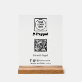 PayPal QR Code | Custom Scan-to-Pay Business Logo アクリルサイン (正面)