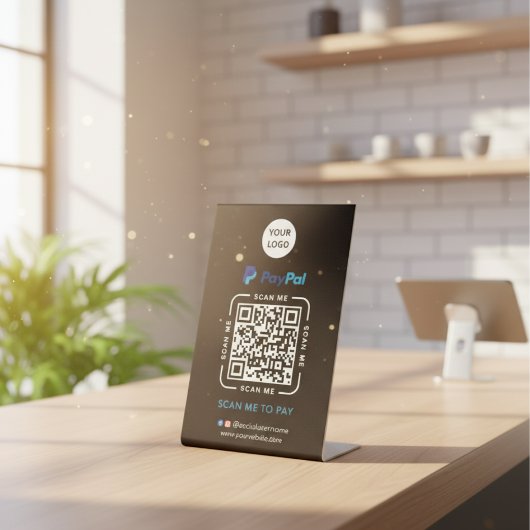 Paypal QR Code Payment | Scan to Pay Business Logo 台座サイン