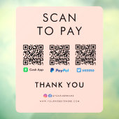 Paypal VenmoキャッシュアプリスキャンしてQRコードピンクを支払う ウィンドウサイン (シート3)