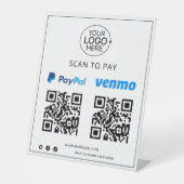 PayPal Venmo Cash App非接触型モバイル決済 台座サイン (正面)