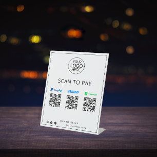 PayPal Venmo Cash App非接触型モバイル決済 台座サイン