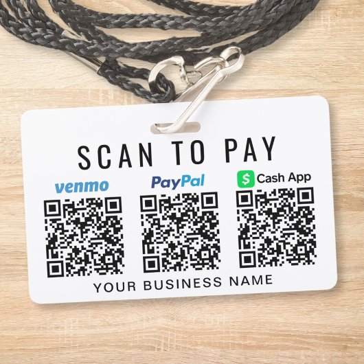 Paypal Venmo CashApp QRコード スキャンして支払う バッジ