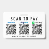 Paypal Venmo CashApp QRコード スキャンして支払う バッジ (裏面)