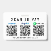 Paypal Venmo CashApp QRコード スキャンして支払う バッジ (正面)