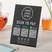 Paypal Venmo CashApp QRコード スキャンで支払う ロゴ 台座サイン (インサイチュ)