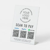 PayPal Venmo CashApp QRコード ロゴ スキャンして支払う 台座サイン (正面)