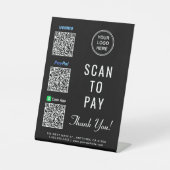 PayPal Venmo CashApp QRコード ロゴ スキャンして支払う 台座サイン (正面)