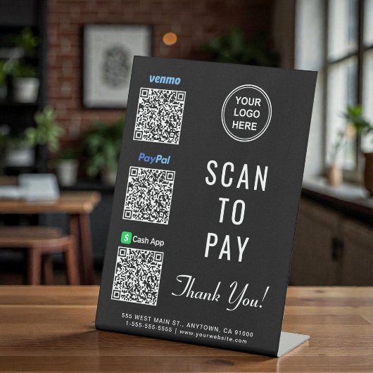 PayPal Venmo CashApp QRコード ロゴ スキャンして支払う 台座サイン