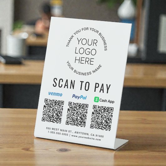PayPal Venmo CashApp QRコード ロゴ スキャンして支払う 台座サイン