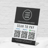 Paypal Venmo CashApp QRコード ロゴ スキャンで支払い  台座サイン