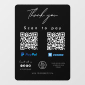 Paypal Venmo QRコードありがとうありがとう ウィンドウサイン (シート)