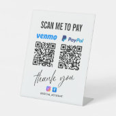 PAYPAL VENMO QRコードスキャンでお礼を支払う 台座サイン (正面)
