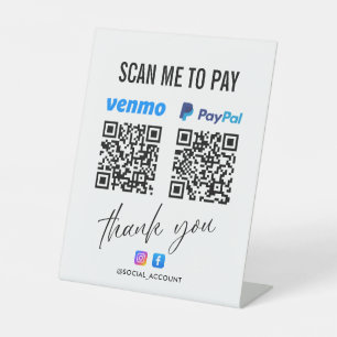 PAYPAL VENMO QRコードスキャンでお礼を支払う 台座サイン