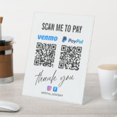 PAYPAL VENMO QRコードスキャンでお礼を支払う 台座サイン (インサイチュ)