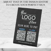 Paypal Venmo QRコードブラックに支払うロゴスキャン 台座サイン
