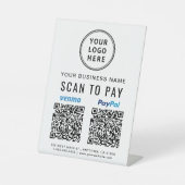 Paypal Venmo QRコードロゴ スキャンして支払う 台座サイン (正面)