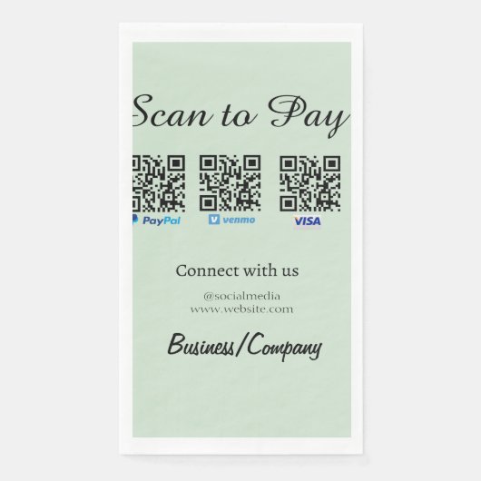 PayPal Venmo VISAカード QRソーシャルメディアでスキャンして支払う (正面)