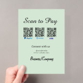 PayPal Venmo VISAカード QRソーシャルメディアでスキャンして支払う アクリル招待状 (インサイチュ (ポータブル))