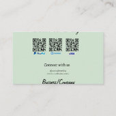 PayPal Venmo Visa カードスキャンで支払う QR ソーシャルメディア 名刺 (裏面)